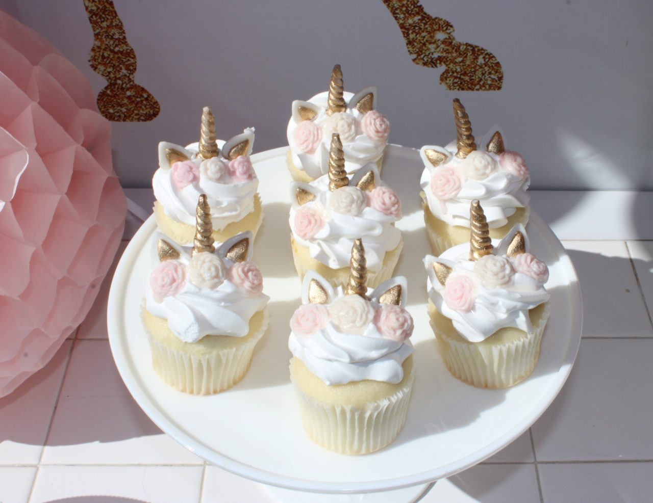 DIY Unicorn Cupcakes Toppers (horns, ears and flowers fondant) - Party ...