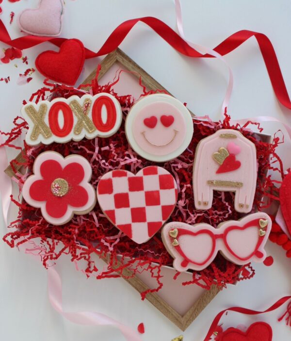 Retro Groovy Valentine's Day Cookies