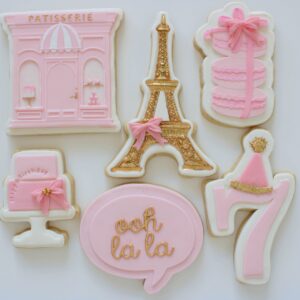 Paris Themed Birthday Cookies